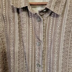 Garnet Hill Women's Sz 10 Brown 100% Linen Button‎ Sleeveless Tank Dress Classic